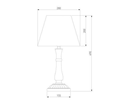 Классическая настольная лампа 01060/1 белый с золотом