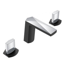 Смеситель для раковины Boheme Venturo врезной на 3 отверстия Ice черный матовый/хром матовый 150-BCR-ICE