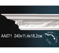 Карниз потолочный полиуретановый Perfect AA071 с рисунком 114x182x2400 мм AA071