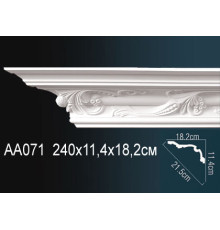 Карниз потолочный полиуретановый Perfect AA071 с рисунком 114x182x2400 мм AA071