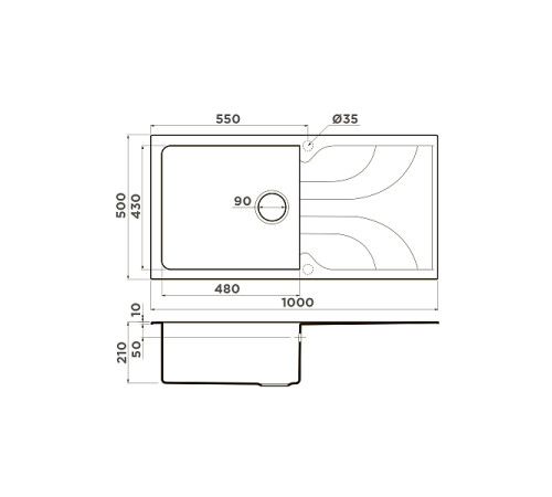 Кухонная мойка Omoikiri Yasugata 100 Tetogranit 100x50 см ваниль 4993845