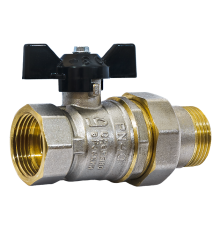 Кран шаровой латунный LD Pride 47.25.В-ГШ.Б Ду 25 Ру 40 вн-американка бабочка 47.25.В-ГШ.Б