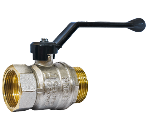 Кран шаровой латунный LD Pride Ду 50 Ру 25 вн-нр рычаг 47.50.В-Н.Р