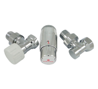 Комплект подключения радиаторный угловой Schlosser STANDARD MINI 1/2 с термоголовкой MINI DIAMANT M30x1.5 хром 602200054