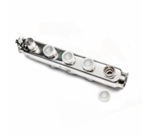 Коллекторный блок из нержавеющей стали Gekon 1x3/4 EK 4 выхода со сливными кранами и воздухоотводчиками GK 72104