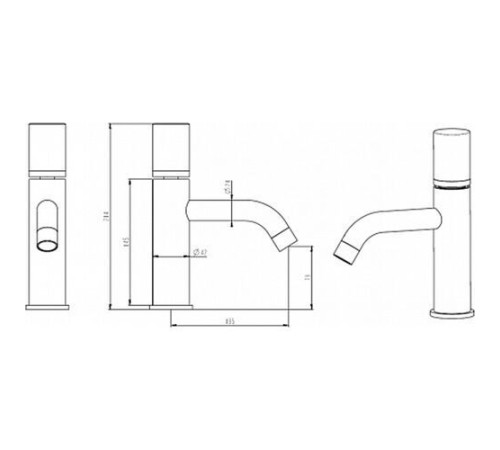 Смеситель для раковины Boheme Stick золото / белый мрамор 121-G-MR-W