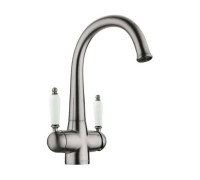 Смеситель для кухни Omoikiri Okinawa 2-SI с подключением фильтра античное серебро 4994255