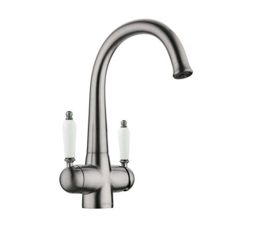 Смеситель для кухни Omoikiri Okinawa 2-SI с подключением фильтра античное серебро 4994255