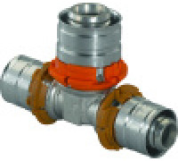 Тройник редукционный Uponor S-Press латунный 25-16-25 мм 1015002