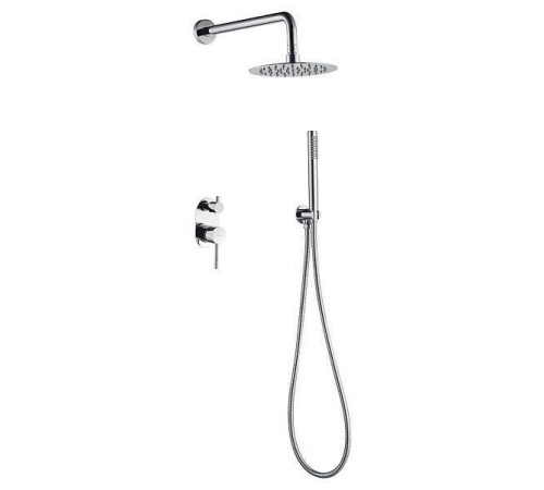 Душевой комплект Boheme Uno смеситель встраиваемый с верхним и ручным душем chrome 464-CR