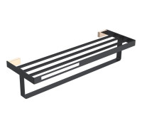 Полка для полотенец Boheme Q золото/черный 10947-G-B