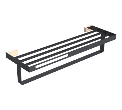 Полка для полотенец Boheme Q золото/черный 10947-G-B