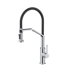 Смеситель для кухни с выдвижным изливом и подключением фильтра Omoikiri Makkari 2 Plus-SB-C-BL хром/черный 4994493
