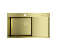 Кухонная мойка Omoikiri Akisame 86-L Side-LG 86x51 см нержавеющая сталь светлое золото 4997045