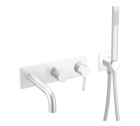 Смеситель на борт ванны Boheme Uno на 4 отверстия с ручным душем matt white 464-3-MW