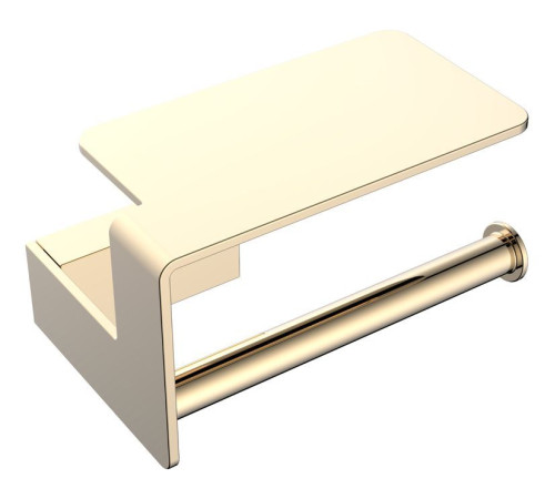 Держатель для туалетной бумаги с полкой Boheme Q золото 10941-G