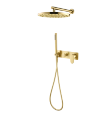 Душевой комплект встраиваемый Boheme Spectre со смесителем матовое золото 454-MG