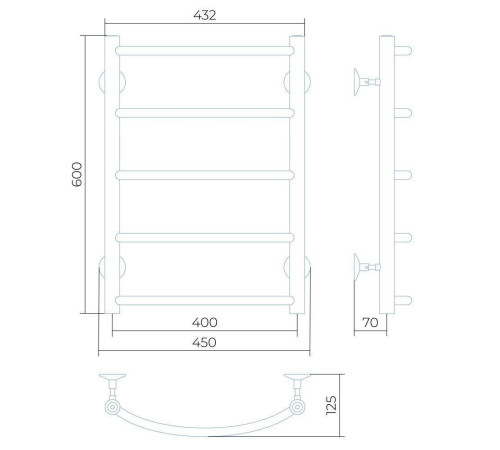Полотенцесушитель водяной Larusso Классик П5 400х600 мм Н8471
