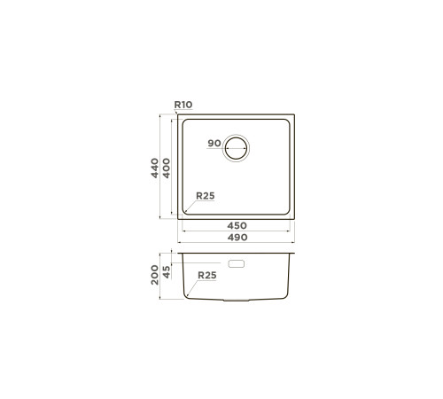Кухонная мойка Omoikiri Tadzava 49-U/I-LG 49x44 см светлое золото 4993263