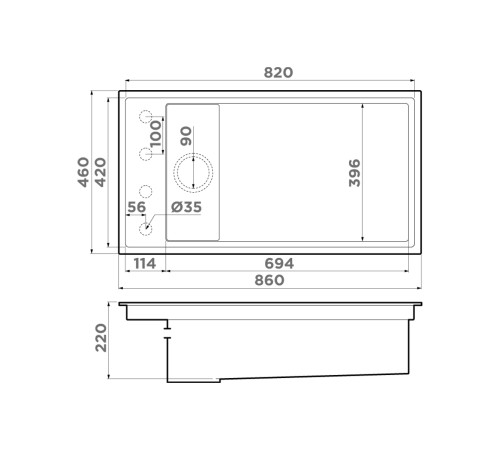 Кухонная мойка Omoikiri Kinaru Pro 86-U/I-WG Artceramic 86x46 см wind green 4993202