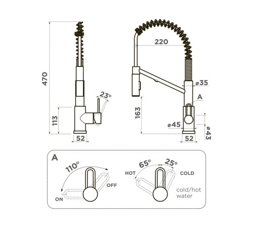 Смеситель для кухни Omoikiri Mikawa 2 Plus-C с выдвижным изливом и каналом для фильтра хром 4994451