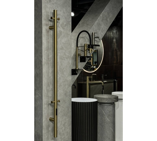 Полотенцесушитель электрический Boheme Uno 150 см нижнее подключение матовое золото 726-MG