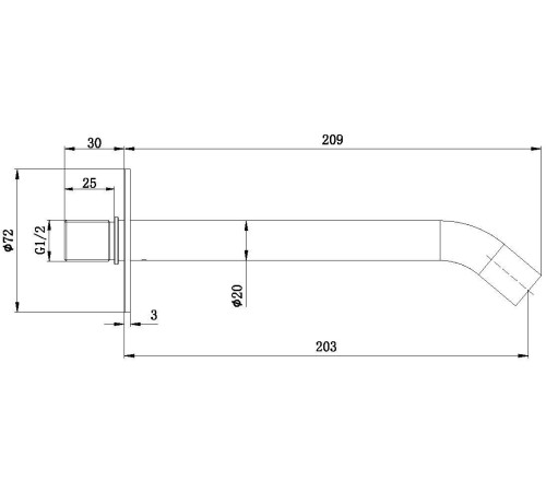 Излив для ванны Allen Brau Priority 20,3 см графит браш 5.31B18-MG