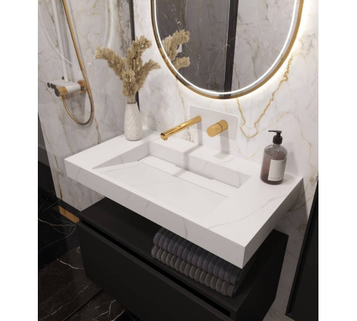Раковина мебельная Armadi Art Flat 81х45.2х8 см прямоугольная белая 859-080-CLCT
