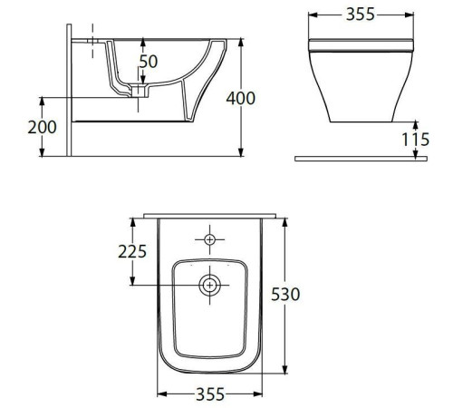 Биде подвесное Allen Brau Infinity 35.5x53x28.5 см белый 4.21014.20