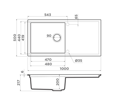 Кухонная мойка Omoikiri Sintesi 100-CN Artceramic 100x50 см canyon 4997127