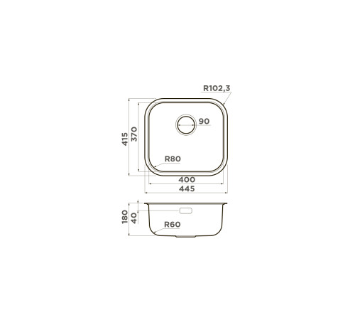 Кухонная мойка Omoikiri Omi 44-U/I-LG светлое золото 44,5x41,5 см 4993268