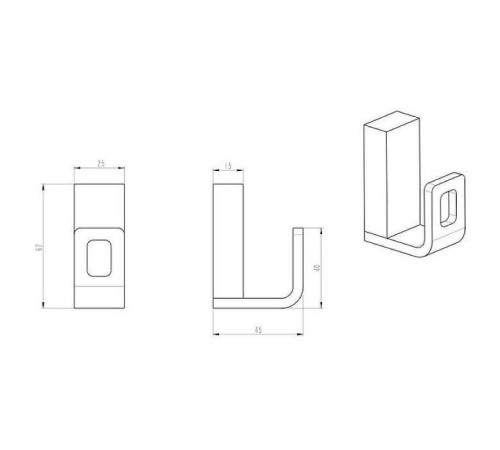 Крючок одинарный Boheme Q матовое золото 10946-MG