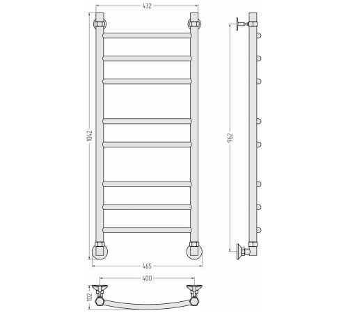 Полотенцесушитель водяной Стилье Аксиома-20 46.5x104.2 см 00662-1040