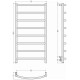 Полотенцесушитель электрический Сунержа Галант 4.0 532x1000 мм без покрытия 00-0830-1050