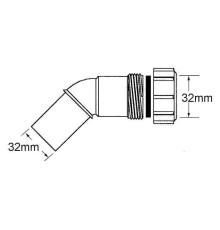 Отвод компрессионный McAlpine 135° 32х32 мм 32D-WH