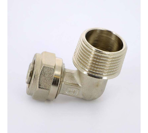 Угол обжимной никелированный Uni-Fitt 16х3/4 наружная резьба 665N6300