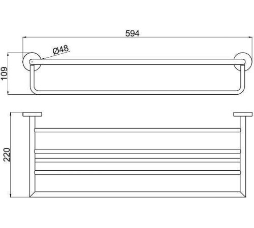 Полка для полотенец с полотенцедержателем Allen Brau Priority черная 6.31014-31