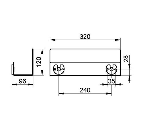 Полочка для душа KEUCO UNIVERSAL 320x101x120 мм черный матовый 24952 370000