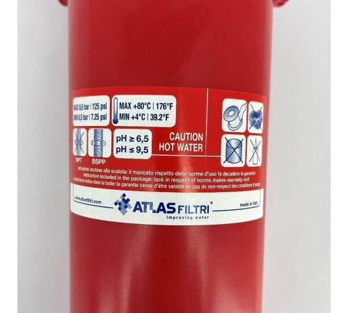 Корпус фильтра Atlas Filtri 10 Senior Plus HOT 1/2 3P SX AB RA111P218