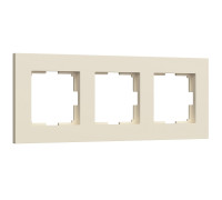 Рамка из поликарбоната на 3 поста Slab айвори софт W0032962