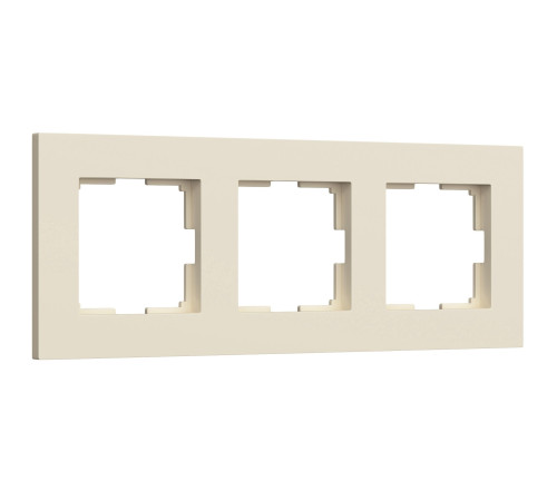 Рамка из поликарбоната на 3 поста Slab айвори софт W0032962