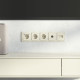 Рамка из поликарбоната на 5 постов Snabb Basic слоновая кость W0052003