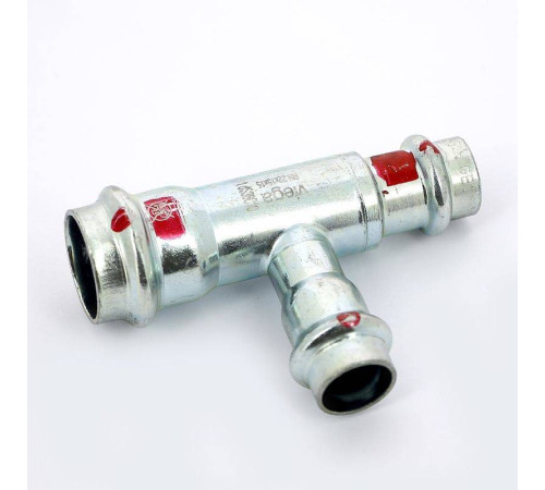 Тройник пресс Viega Prestabo оцинкованная сталь 22х15х15 мм 642617