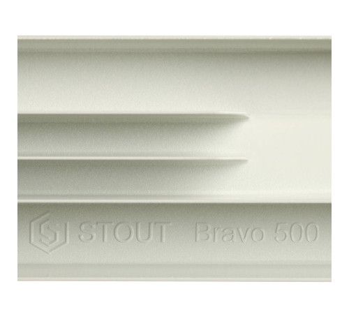 Радиатор алюминиевый STOUT Bravo 500 12 секций боковое подключение RAL 9010 SRA-0110-050012