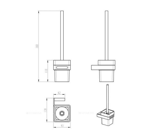Ершик для унитаза Boheme Q подвесной белый 10954-MW