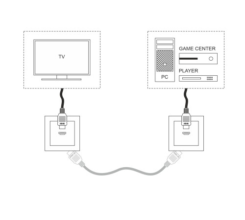 Розетка HDMI серебряный WL06-60-11