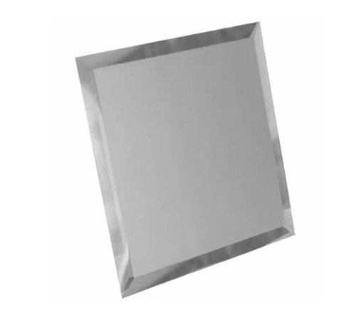 Плитка зеркальная ДСТ квадратная серебро с фацетом 10 мм 200х200 мм КЗС1-02