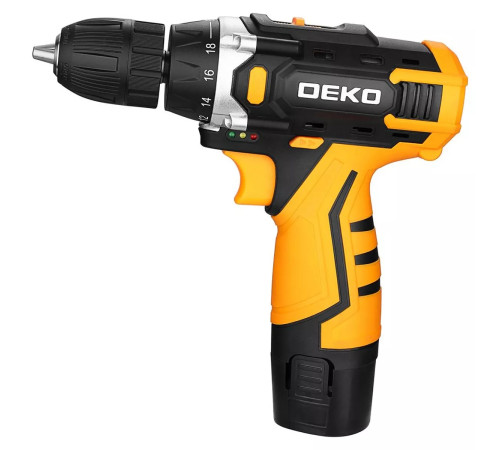 Дрель-шуруповерт аккумуляторная DEKO DKCD12V 12 В 2x1.5 Ач кейс DKCD12V