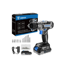 Дрель-шуруповерт аккумуляторная DEKO DKCD20-Li SET1 20 В 2x3.0 Ач 083-1117