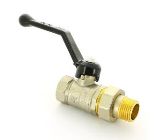 Кран шаровой латунный LD Pride 47.15.В-ГШ.Р 1/2 ВР-американка ручка-рычаг 47.307.15